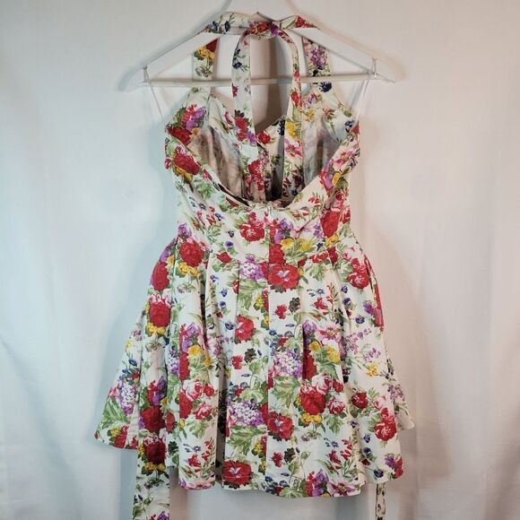 English Rose Miss Selfridge Floral Retro Sweetheart Tea Dress - Picture 7 of 16